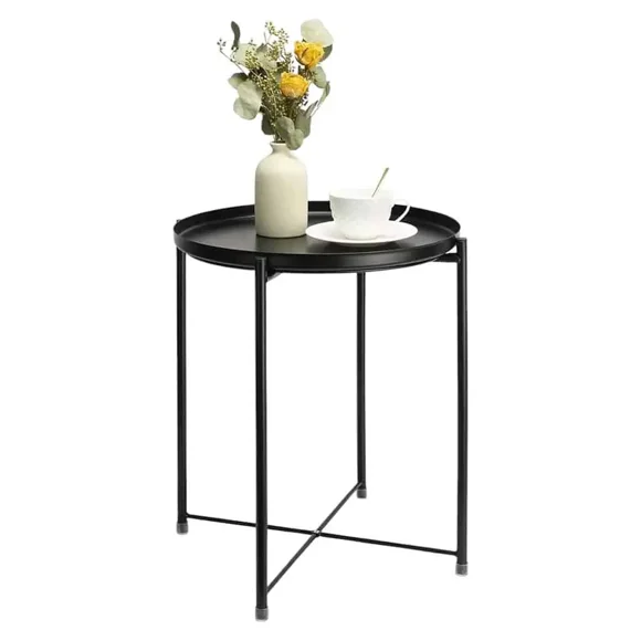 Mesa Metal Negro Plegable 50 Cm 162676