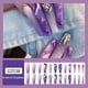 thumbnail image 2 of Luxury Long Press On Nails Coffin Fake Nails Purple Ballerina Flash Rhinestones Stick On Nails Full Cover Acrylic False Nails For Women, 2 of 3