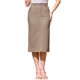 thumbnail image 2 of Falda Midi de Algodón y Lino INSPIRE CHIC para Mujer Casual con Abertura Trasera y Bolsillos L Marrón, 2 of 6