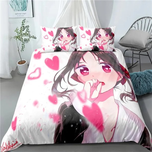 Kaguya-sama Love is War Miyuki Shirogane Bedding Set Boys Girls Twin Queen Size Duvet Cover Pillowcase Bed Kids AdultBed Sheets