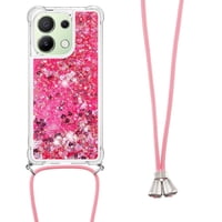 Funda Foxdock Para Xiaomi Redmi Note 13 4G Con Cuerda Ajustable, Brillo Líquido, Protección Antigolpes Y Lente – Ideal Para Regalo