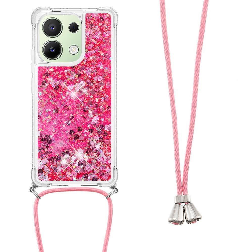 Funda Foxdock Para Xiaomi Redmi Note 13 4G Con Cuerda Ajustable, Brillo Líquido, Protección Antigolpes Y Lente – Ideal Para Regalo