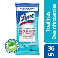 Toallitas Desinfectantes Frescura Marina Bolsa Resellable 36 Un Lysol