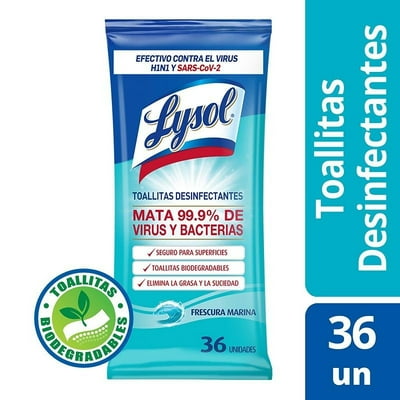 Toallitas Desinfectantes Frescura Marina 36 Un Lysol