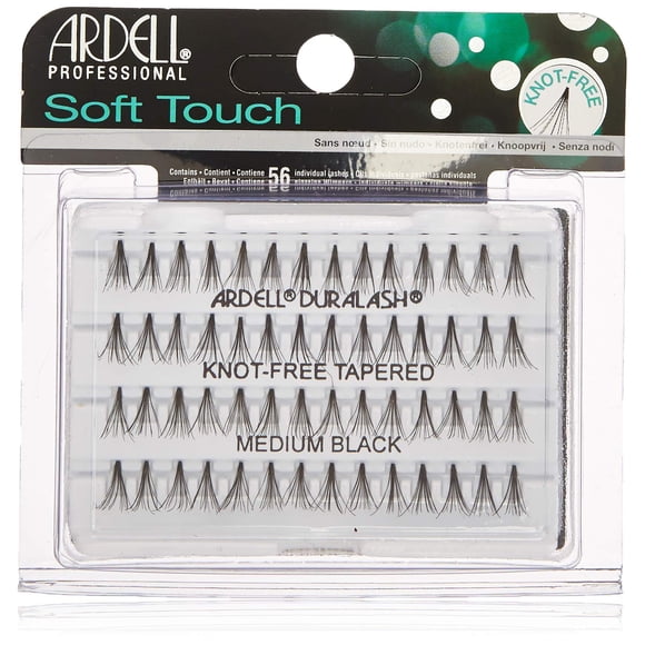 Eyelash Ardell Soft Touch sin nudos, color negro mediano
