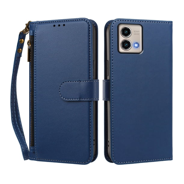 Funda Tipo Billetera para Motorola Moto G Stylus 5G 2023 con Soporte y Bolsillo con Cierre Azul profundo