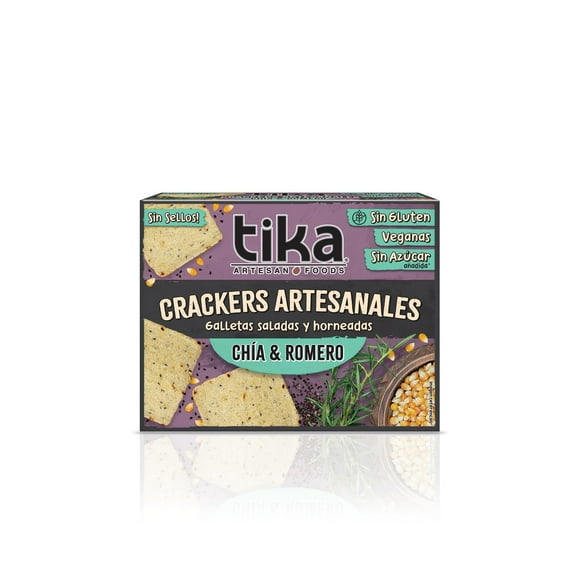 Galletas Saladas Artesanales Chía y Romero Caja, 140 g