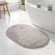 thumbnail image 1 of REGALWOVEN Alfombra de Baño Ovalada de Felpa, Suave Antideslizante Lavable Absorbente, Alfombra de Secado Rápido con Respaldo de Goma para Piso de Ducha Gris Claro 16" x 24", 1 of 7