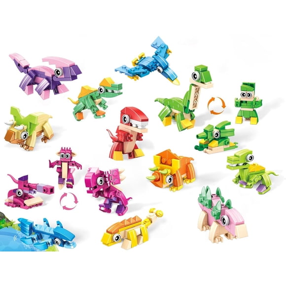 Set De Construcción De Juguetes 12 Paquetes De Bloques De Dinosaurios