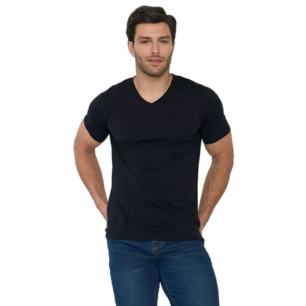 Polera Hombre V-Neck Negro Corona
