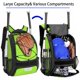 thumbnail image 3 of Mochila de béisbol DAFISKY 34x19x47 cm Verde con portabates, 3 of 7