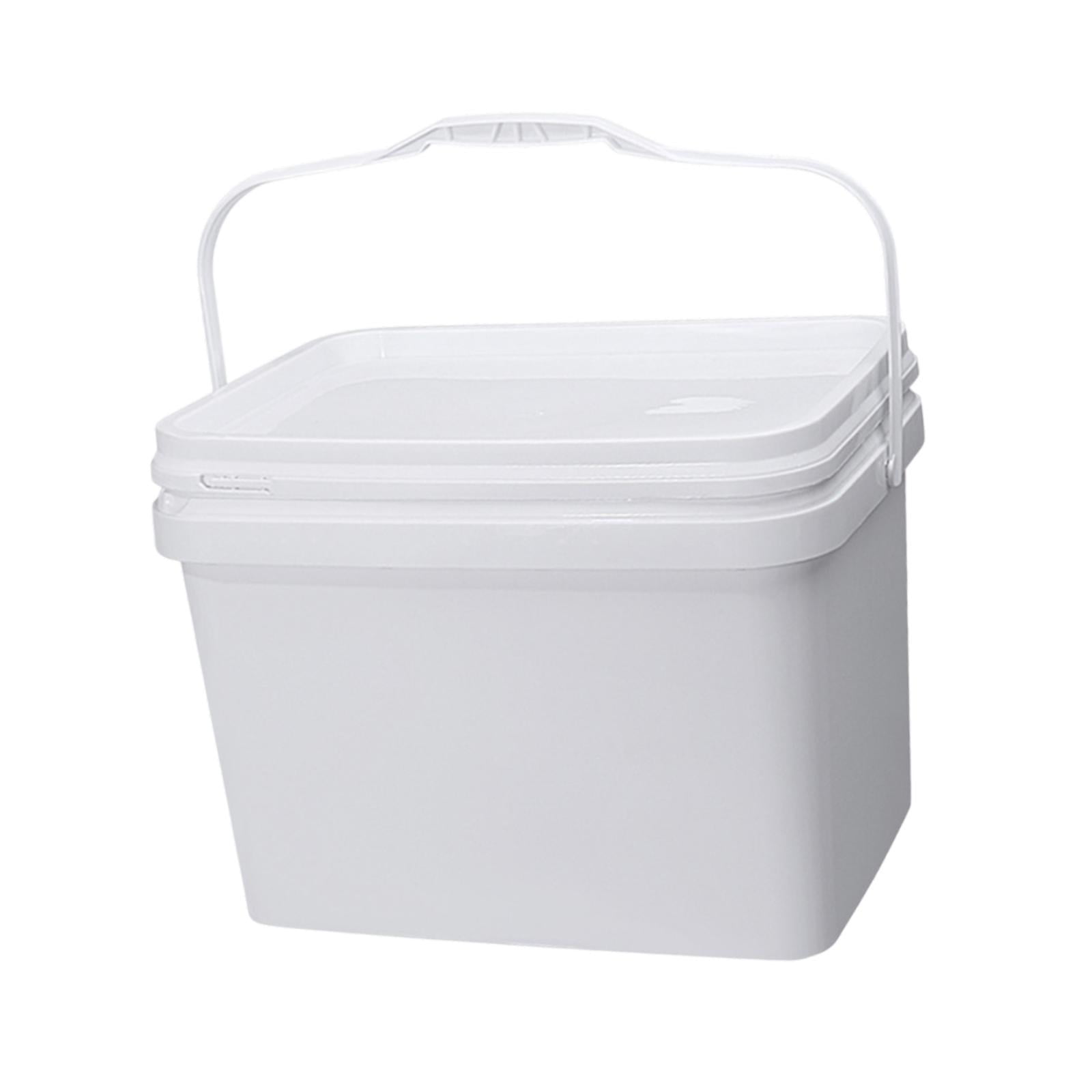 Bothyi - Cubo Rectangular De 10 L, Cubo Multiusos Para Limpieza Del Hogar, Jardinería, Acampada, Color Blanco