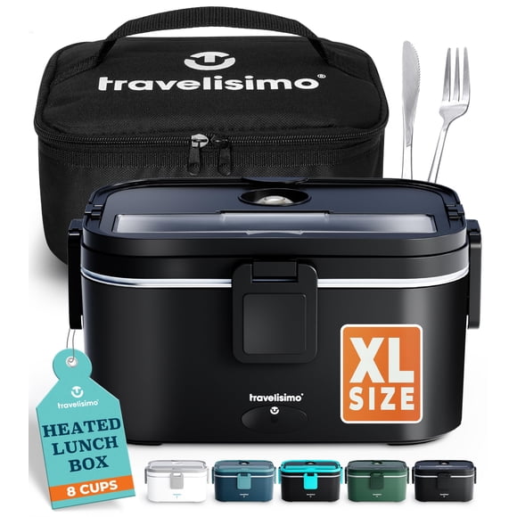 Fiambrera eléctrica TRAVELISIMO, extra grande, 1,8 L, 100 W, 8 tazas