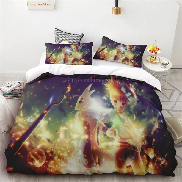 Duvet Cover Digimon Children and Teenagers Birthday Gift Bedroom Living Room Room Decoration Bedding 3pc Without Sheets Bed Sheets