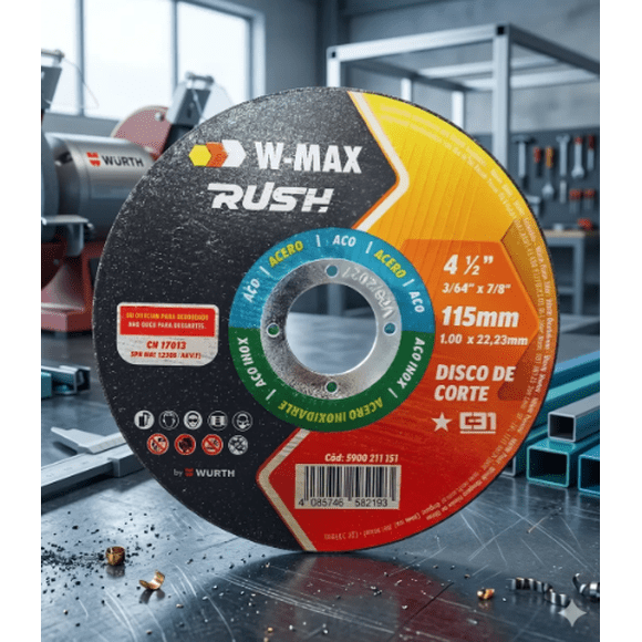Disco De Corte Acero Inoxidable 4 1/2x1.0 Mm W-max 50 Unids.