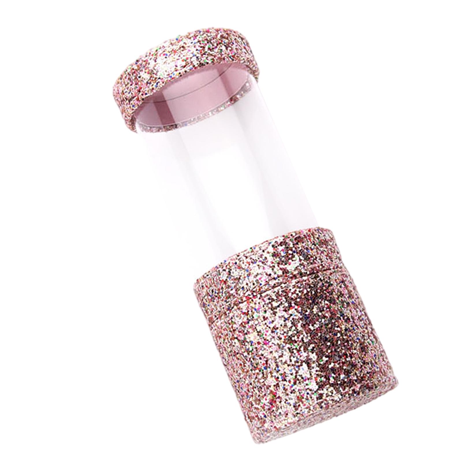 Ioensy - Cilindro Transparente Del Tenedor De Los Cepillos Del Maquillaje Del Brillo De La Pu Para Las Mujeres De Los Cosméticos Rosa