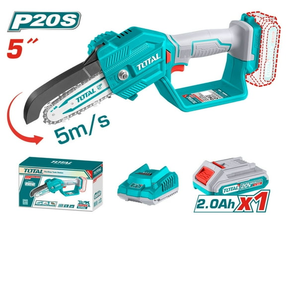 Mini Motosierra Inalámbrica 5" 20V con Batería y Cargador Total
