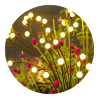 Fliperex - Set 2 Luces Solares Exterior Jardin Estaca Decorativa Led Amarillo