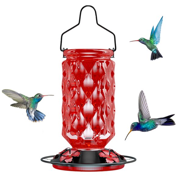 Alimentador de colibríes Bublador 680 ml de vidrio para exteriores