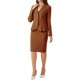 thumbnail image 4 of INSPIRE CHIC Conjunto de Traje de Falda de 2 Piezas para Mujeres Regreso a Clases Traje de Maestra Conjunto de Blazer Peplum Falda Lápiz de Cintura Alta Atuendo de Trabajo Marrón S, 4 of 6