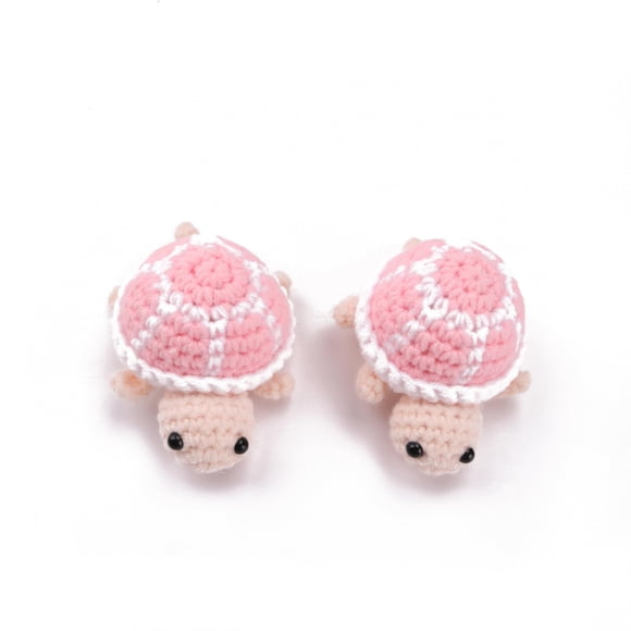 Figura de juguete caiyjhao 2 piezas Tortuga de crochet rosa