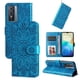 thumbnail image 2 of Funda tipo cartera FOXDOCK para Vivo Y76s , diseño girasol en relieve, cuero PU, cierre magnético, soporte y tarjetero, 2 of 5