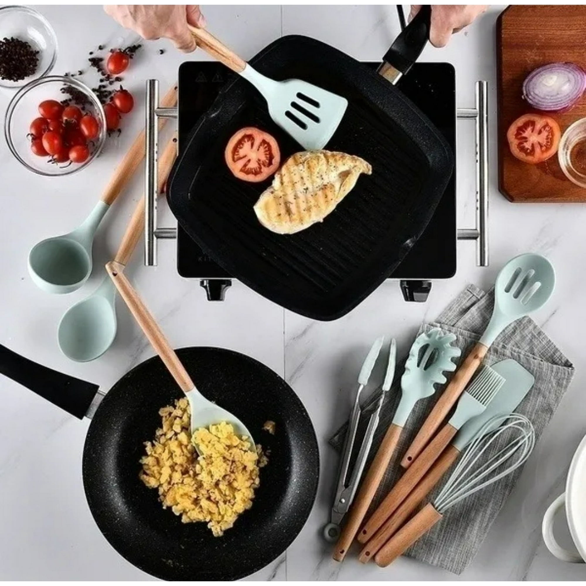 Genérico - Set Utensilios De Cocina Antiadherentes De Silicona