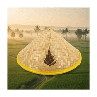 Genérico - Sombrero Gorro Tradicional, Bambú Chino Marrón Claro Talla Única