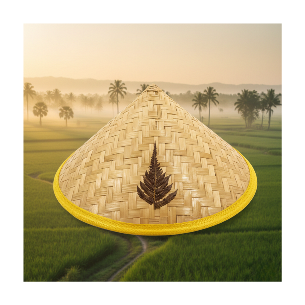 Genérico - Sombrero Gorro Tradicional, Bambú Chino Marrón Claro Talla Única