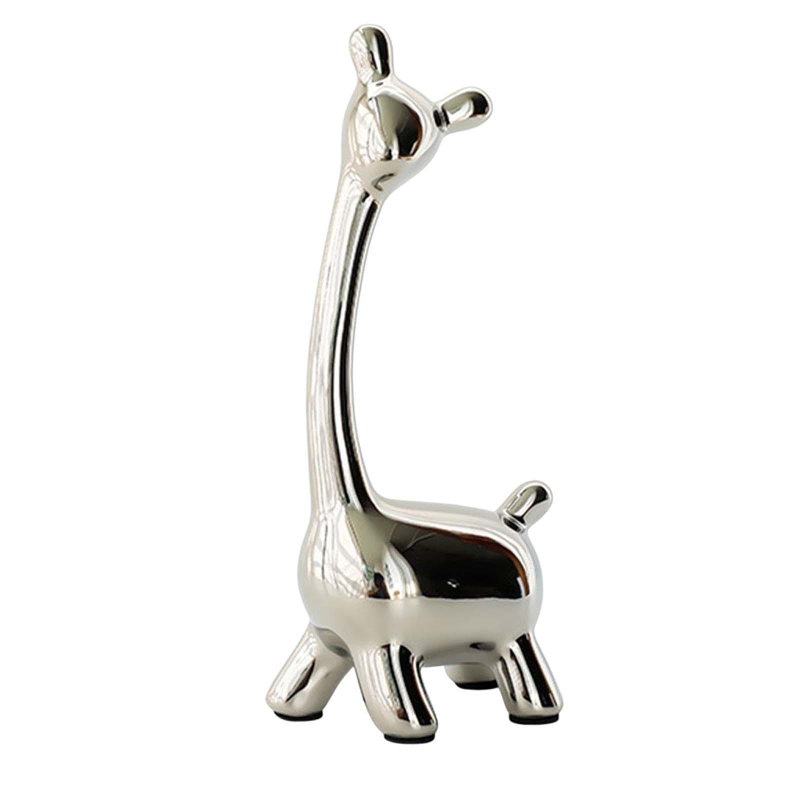 Magideal - Estatuilla De Ciervo Moderna, Escultura Nórdica De Estatua De Animal, Adorno Artesanal Decorativo Para Decoración De Estantería De Escritorio Para El , 10Cmx21Cm