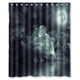 thumbnail image 1 of Cortina de ducha con diseño de cielo nocturno, nubes, mar y luna, con ganchos, tamaño 60 x 72 pulgadas, 1 of 3