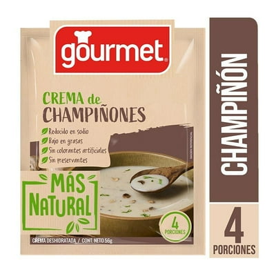 Crema De Champiñones Más Natural (4 Porciones) Sobre 56 G Gourmet