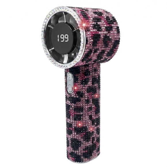 Ventilador Fussybussy 1800 mAh recargable por USB Leopardo Rosa