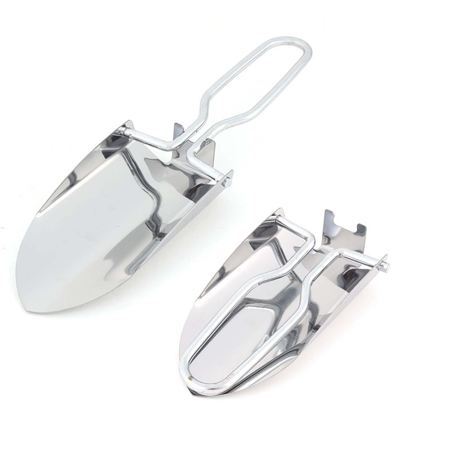 Xusx111 - Mini Pala Plegable De 2 Piezas Con Acero Inoxidable Ligero Para El Jardín Y El Camping, Uso Plegable Mientras Camina Trolla De Jardinería Práctica, Camping Que Lleva Y Herramienta Múltiple D