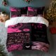 thumbnail image 1 of 3pcs Melanie Pink and Black Album Collage Print Bedding Set 100% Polyester, 1 of 1