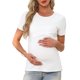 thumbnail image 1 of INSPIRE CHIC Camisetas de lactancia de manga corta de punto acanalado para mujer, parte superior de lactancia materna cruzada, L Blanco, 1 of 6