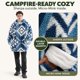 thumbnail image 3 of Manta con capucha Coleman forrada de Sherpa azul con bolsillos, 3 of 9