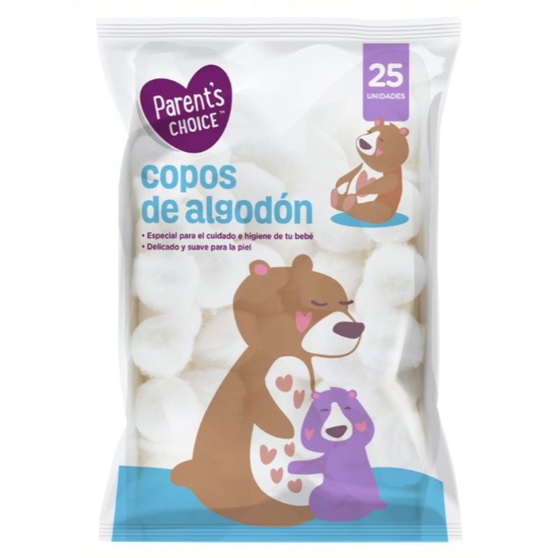 Copos De Algodón 25 Un Parent's Choice