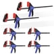 thumbnail image 1 of Pinzas de barra WORKPRO, paquete de 6 unidades, abrazadera y separadora con una mano, 15 cm/30 cm, 1 of 9