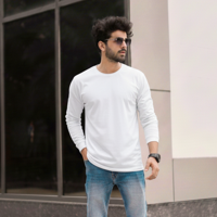 T-World - Polera Algodón Manga Larga Cuello Redondo Uv Antipilling Blanco