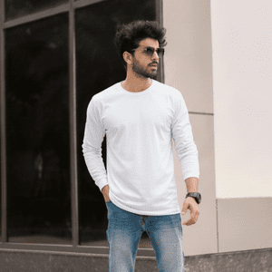 T-World - Polera Algodón Manga Larga Cuello Redondo Uv Antipilling Blanco