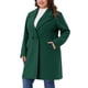 thumbnail image 4 of Abrigos de invierno para mujer de talla grande Agnes Orinda, abrigos de guisante midi con solapa de un solo pecho y cinturón con bolsillo 3X verde oscuro, 4 of 5