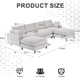 thumbnail image 2 of Modern corduroy modular section sofa, U-shaped convertible L-shaped sofa set with pillow, oversized sectional sofa with footstool, suitable for living room, attic, apartment, office - white 6 seat, 2 of 3
