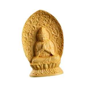 Bothyi - Estatua De Guanyin Sentada Tallada En Madera Hecha A Mano De 7 Cm De Altura Para Decoración De Estantes De Pared Estilo A