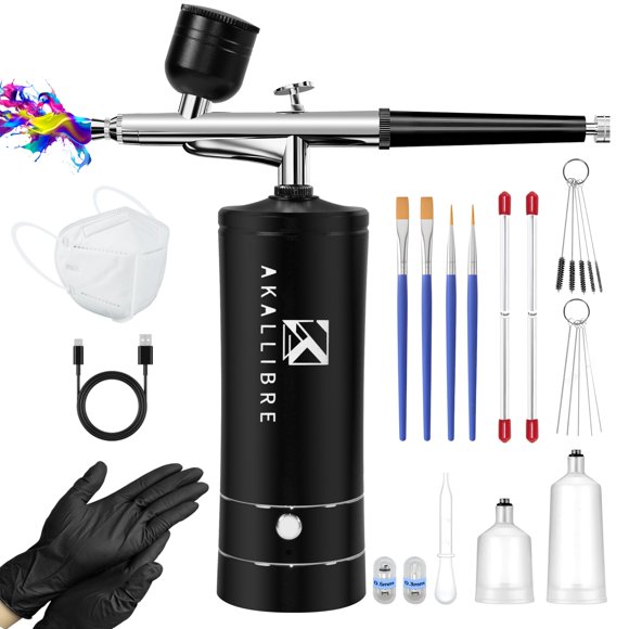 Kit de aerógrafo AKALLIBRE para compresores de 48 psi con boquillas de 0,2/0,3/0,5 mm