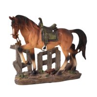 Magideal - Estatua De Caballo, Adorno De Escritorio, Figura Decorativa, Escultura De Animal Para Dormitorio, Estantería, Oficina, Chimenea, Regalo De Inauguració Marrón
