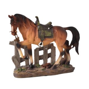 Magideal - Estatua De Caballo, Adorno De Escritorio, Figura Decorativa, Escultura De Animal Para Dormitorio, Estantería, Oficina, Chimenea, Regalo De Inauguració Marrón