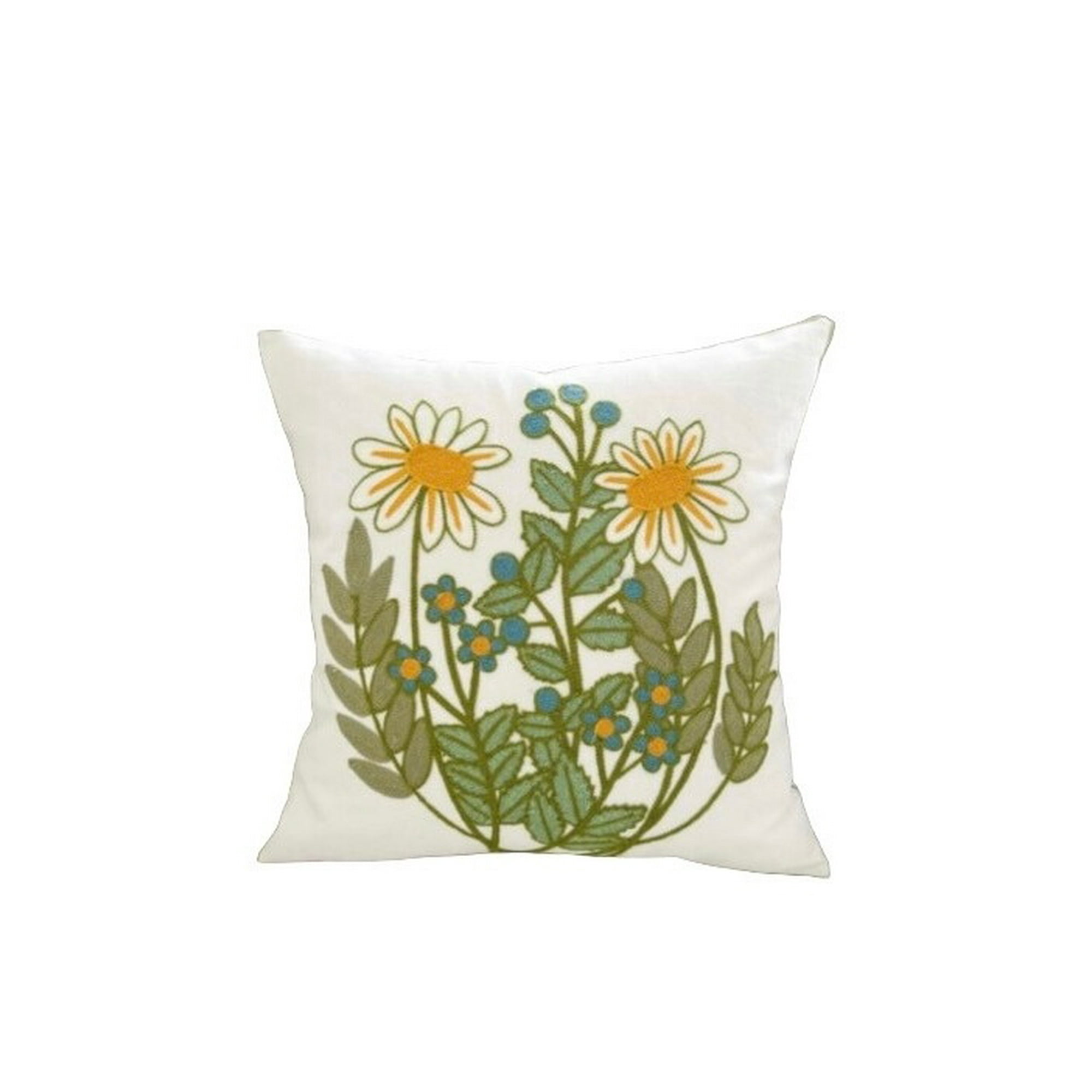 Homestore - Cojín Bordado 45x45 Cm Pareja De Flores