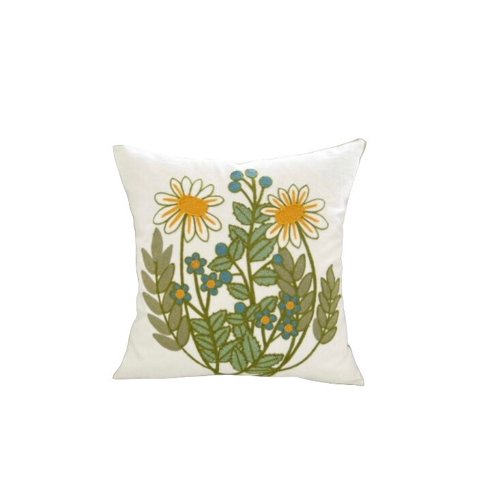 Homestore - Funda Cojín Bordada 45X45 Cm Pareja De Flores