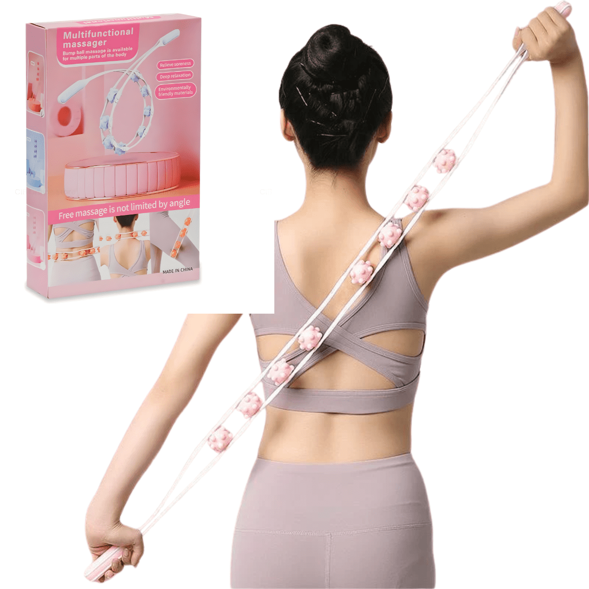 Genérico - Masajeador Corporal Multifuncional Con Rodillos Para Espalda